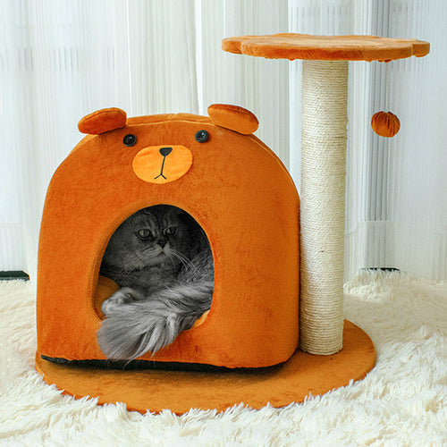 Teddy Bear Cat Tree & Condo with Perch