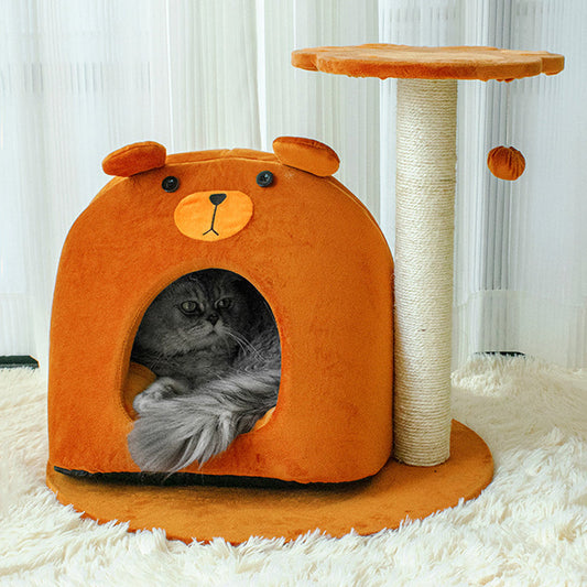 Teddy Bear Cat Tree & Condo with Perch