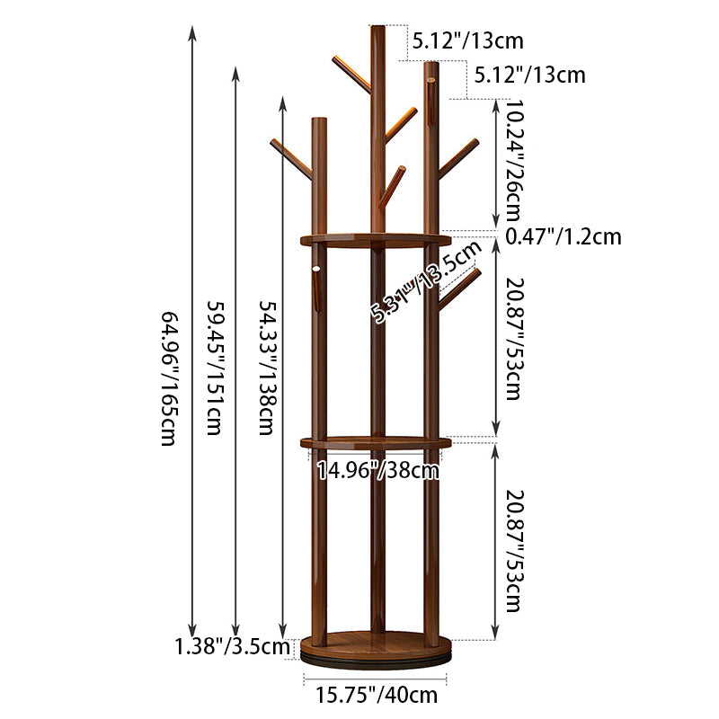 Contemporary Wood Hall Tree