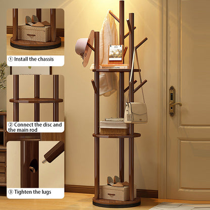 Contemporary Wood Hall Tree