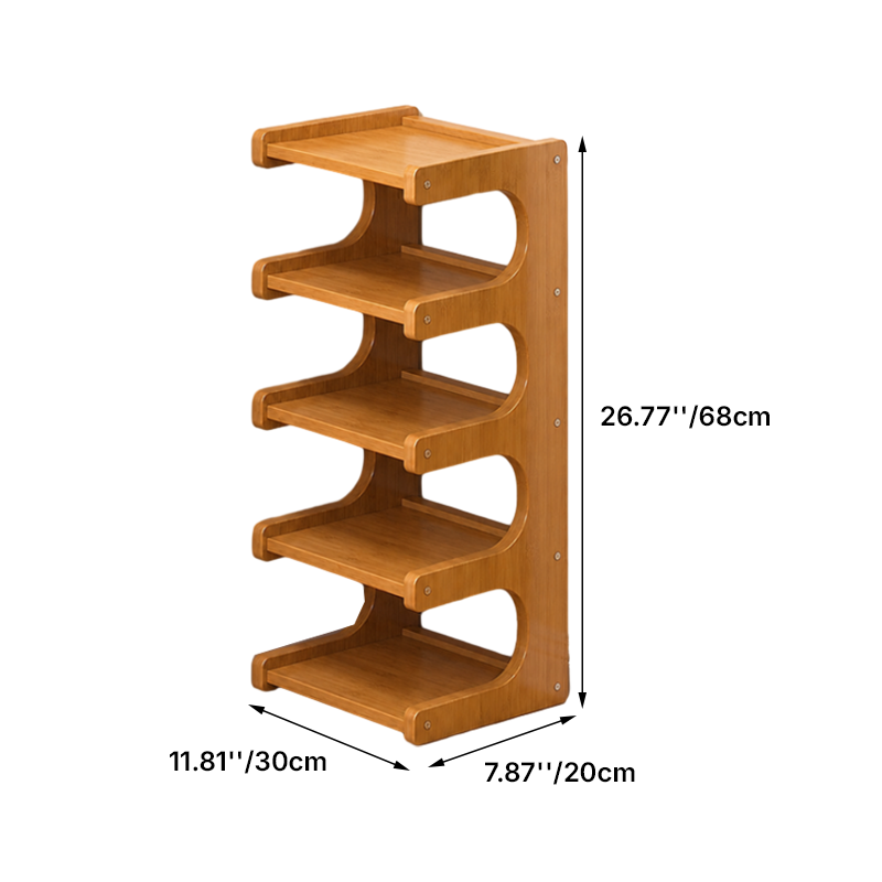 Contemporary Bamboo Shoe Rack