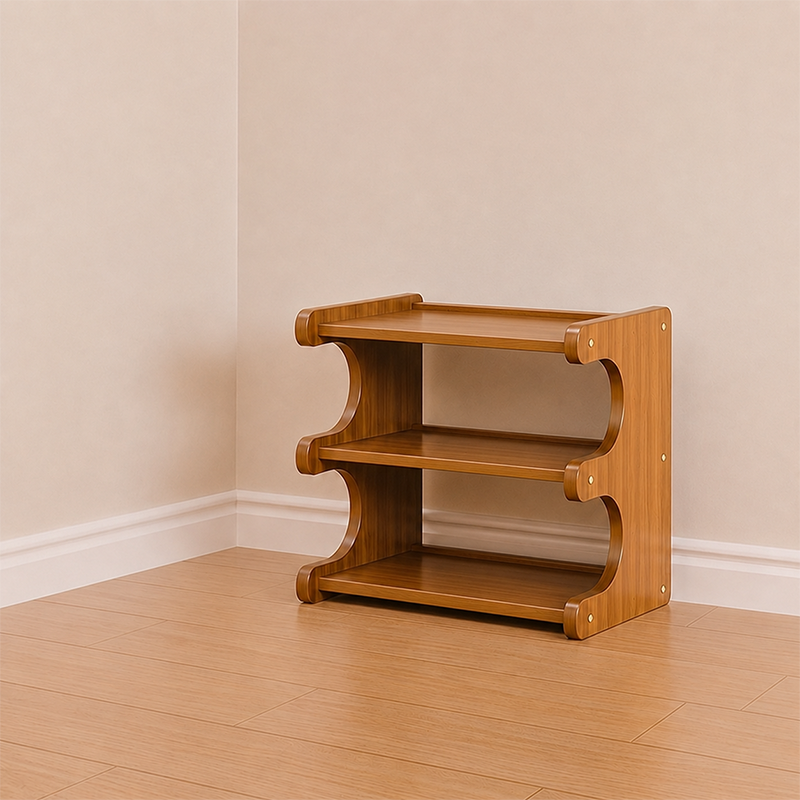 Contemporary Bamboo Shoe Rack