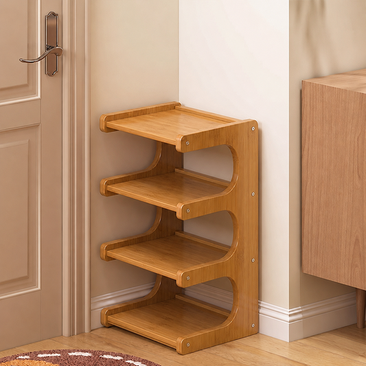 Contemporary Bamboo Shoe Rack