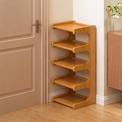 Contemporary Bamboo Shoe Rack