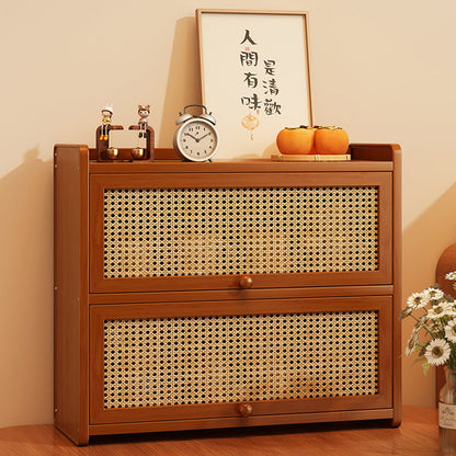Contemporary Rattan Storage Cabinet