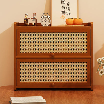 Contemporary Rattan Storage Cabinet