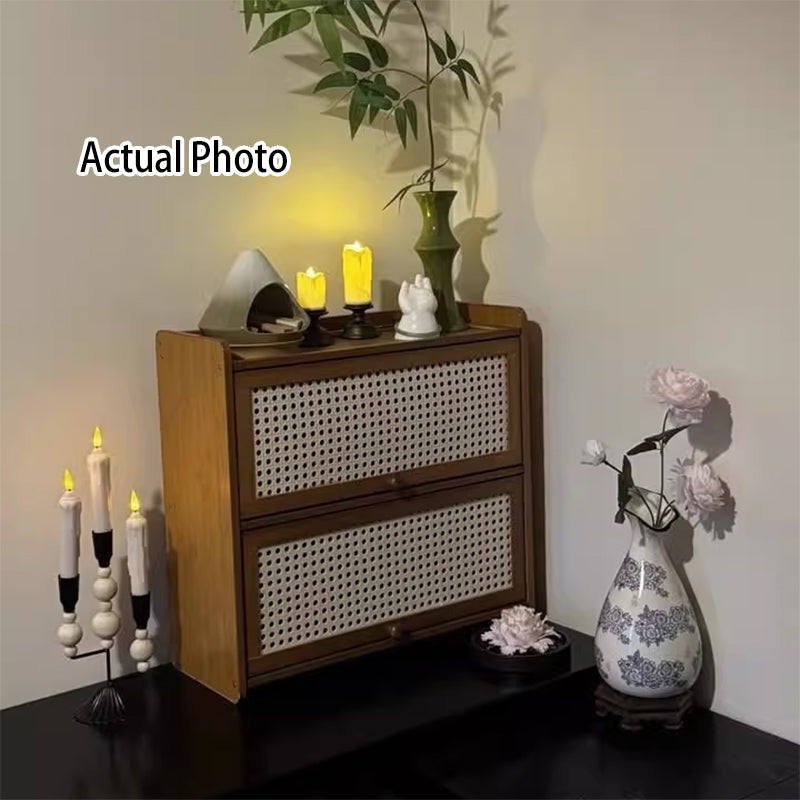 Contemporary Rattan Storage Cabinet