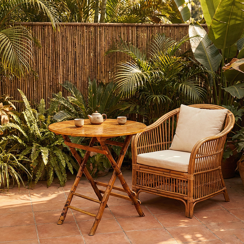 Traditional Bamboo Dining Table