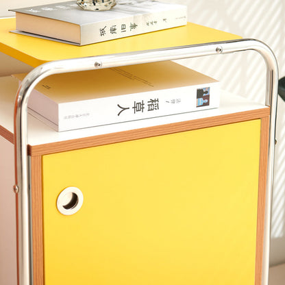 Contemporary Stainless Steel Wood Nightstand