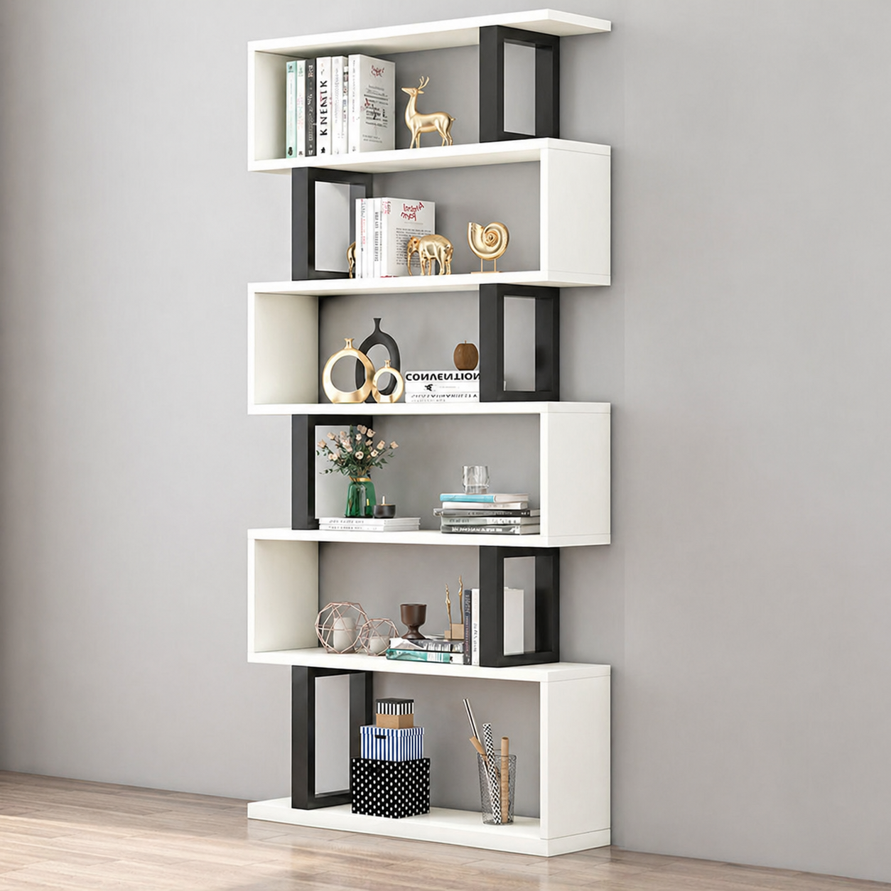 Contemporary Geometric Bookshelf