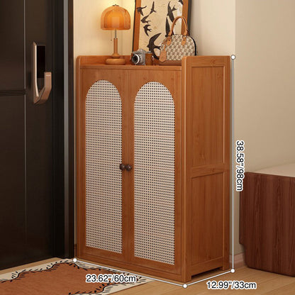 Traditional Bamboo Rattan Shoe Rack