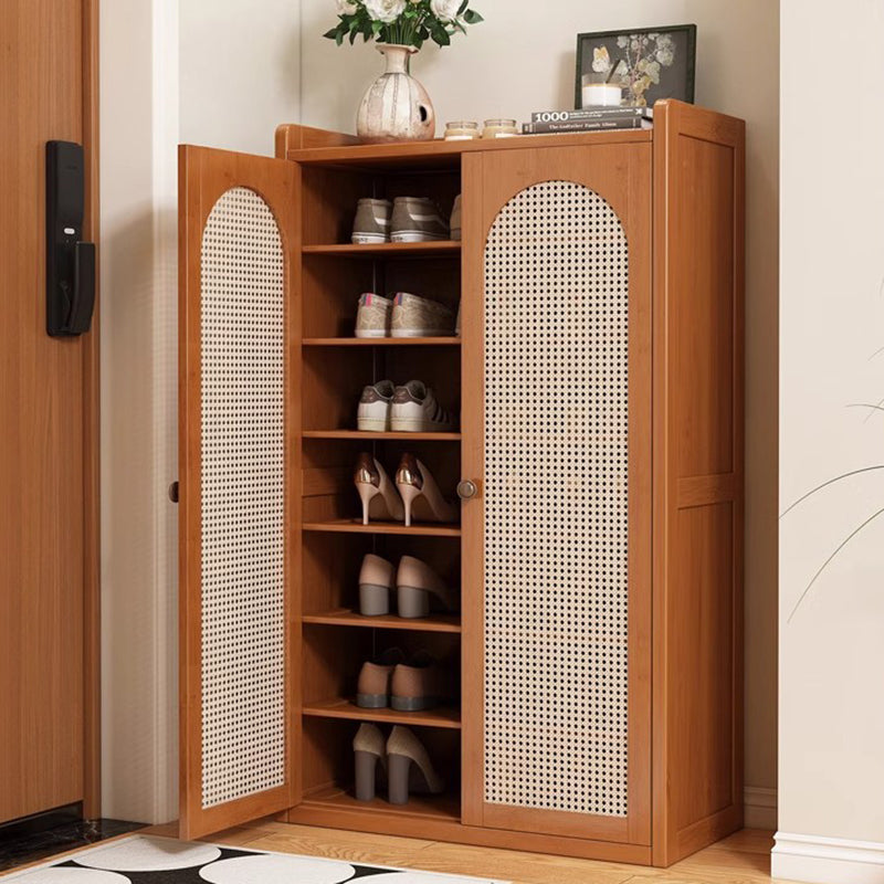 Traditional Bamboo Rattan Shoe Rack