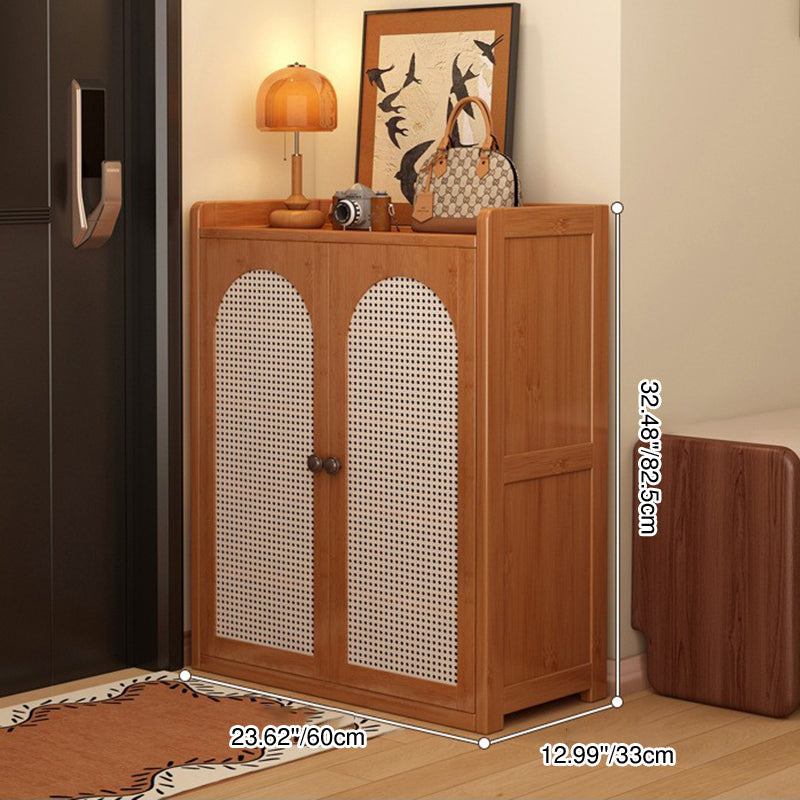 Traditional Bamboo Rattan Shoe Rack