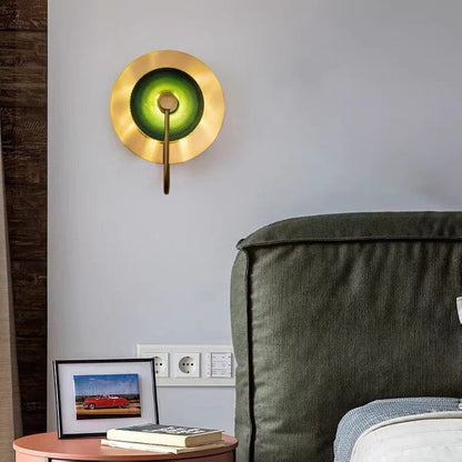 Contemporary Creative Round Glass Iron LED Wall Scone Lamp