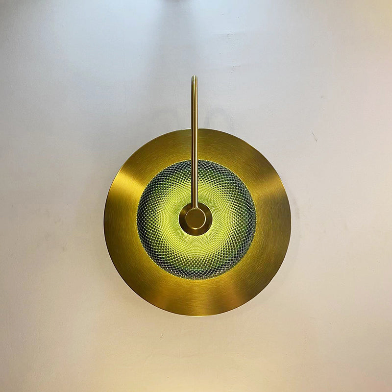 Contemporary Creative Round Glass Iron LED Wall Scone Lamp
