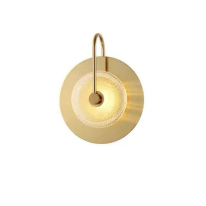 Contemporary Creative Round Glass Iron LED Wall Scone Lamp