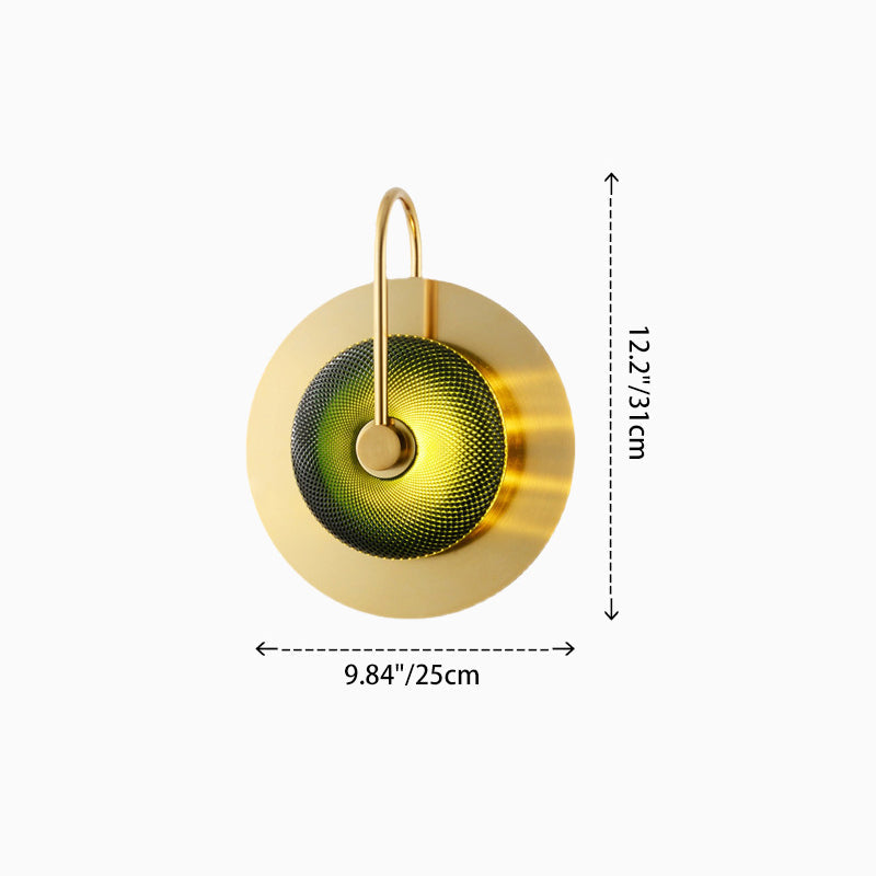 Contemporary Creative Round Glass Iron LED Wall Scone Lamp