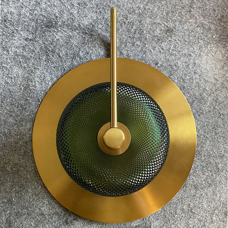 Contemporary Creative Round Glass Iron LED Wall Scone Lamp
