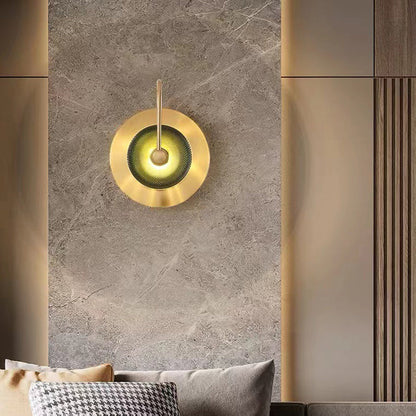 Contemporary Creative Round Glass Iron LED Wall Scone Lamp