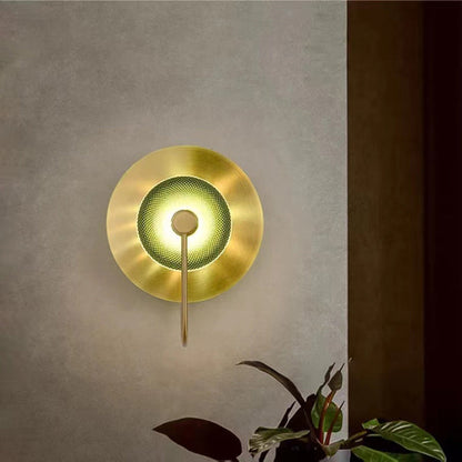 Contemporary Creative Round Glass Iron LED Wall Scone Lamp