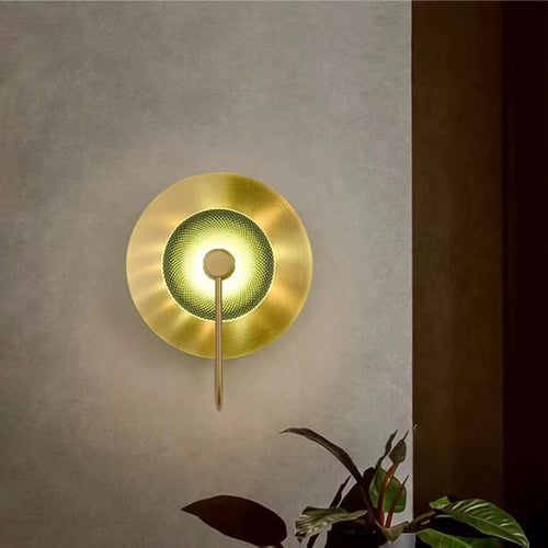 Contemporary Creative Round Glass Iron LED Wall Scone Lamp