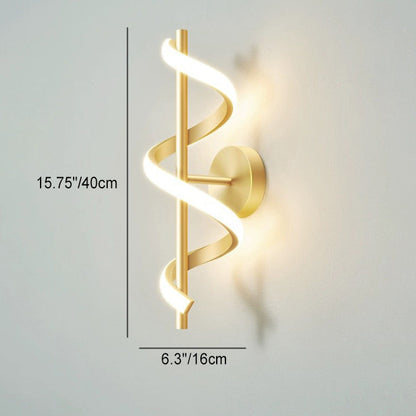Spiral Hardware Aluminum Silicone LED Wall Sconce Lamp