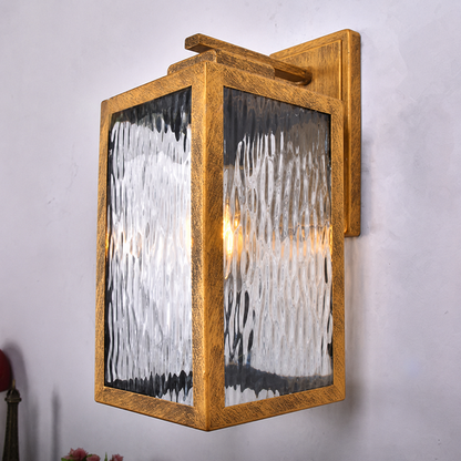 Scandinavian Glass Iron 1-Light Outdoor Wall Sconce Lamp