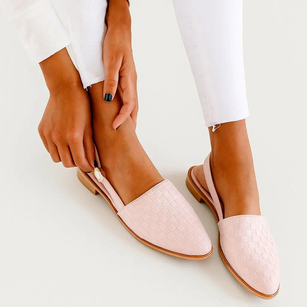 Woven Slingback Flats with Low Heel