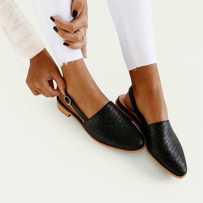 Woven Slingback Flats with Low Heel