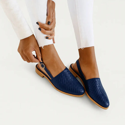Woven Slingback Flats with Low Heel