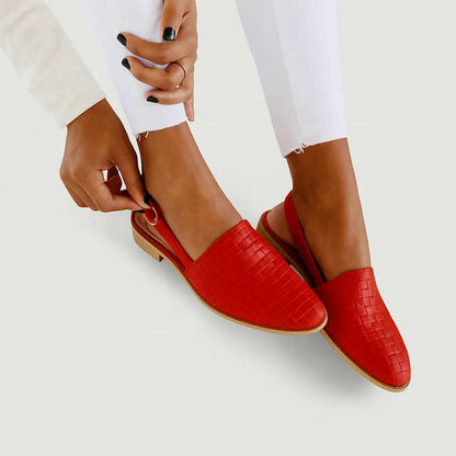 Woven Slingback Flats with Low Heel