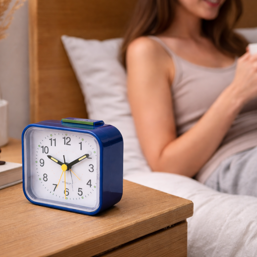 Analog Bedside Alarm Clock with Snooze