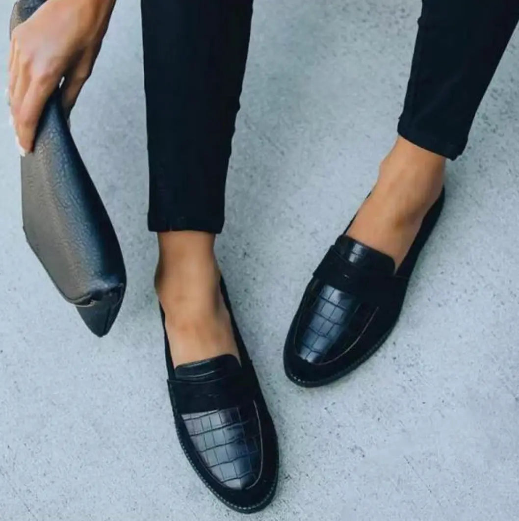 Women's Croc-Embossed Slip-On Loafers