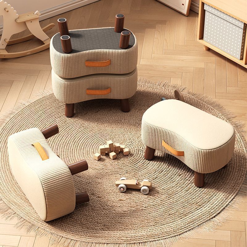 Contemporary Fabric Footstool