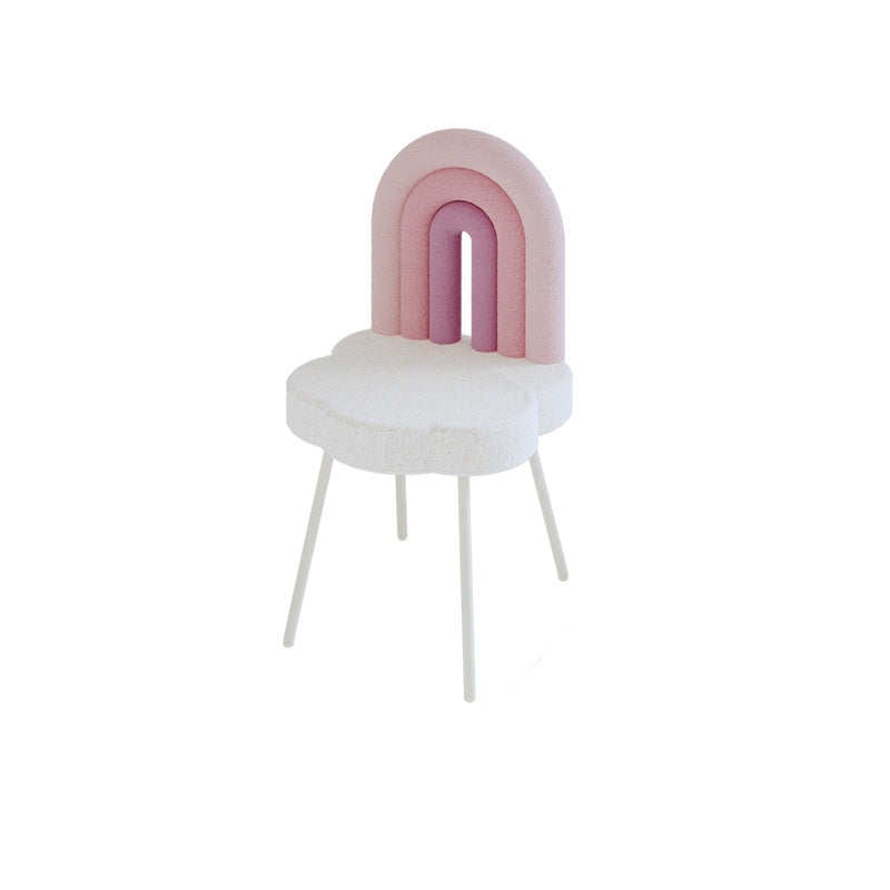 Contemporary Fabric Iron Vanity Stool