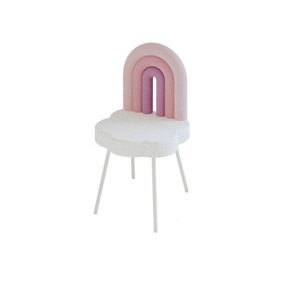 Contemporary Fabric Iron Vanity Stool