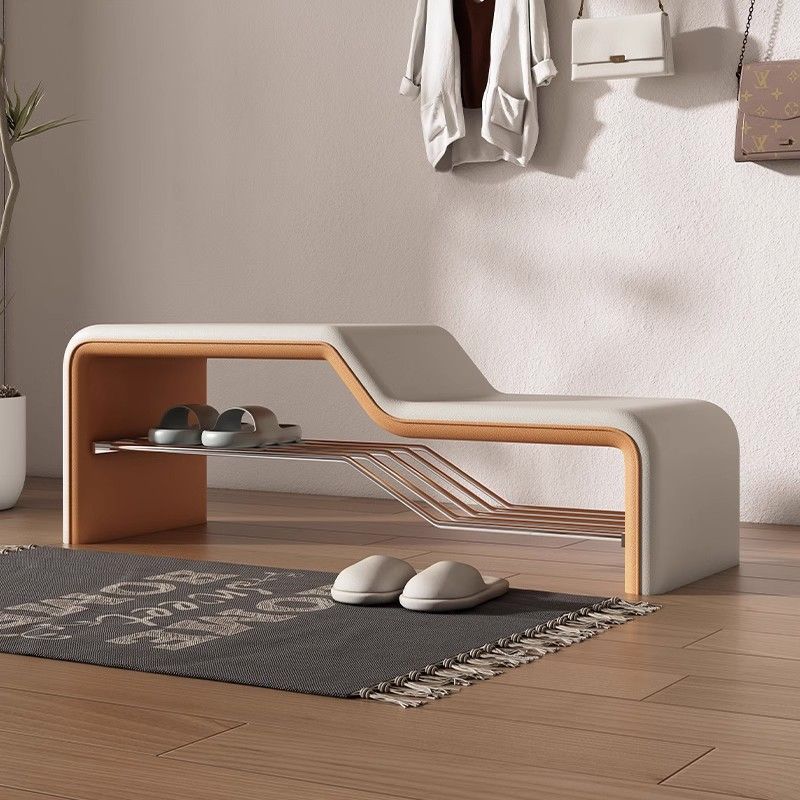 Modern Wood Solid Wood Shoe Bench