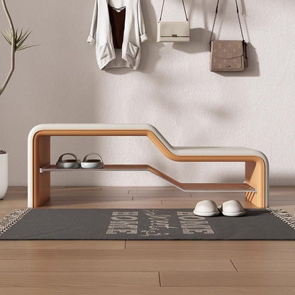 Modern Wood Solid Wood Shoe Bench