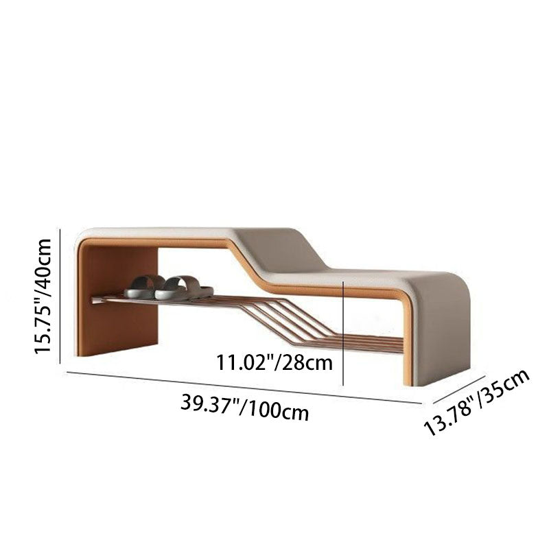 Modern Wood Solid Wood Shoe Bench