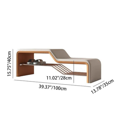 Modern Wood Solid Wood Shoe Bench