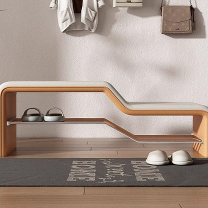 Modern Wood Solid Wood Shoe Bench