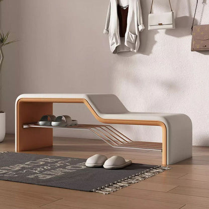 Modern Wood Solid Wood Shoe Bench