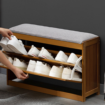 Traditional Bamboo Shoe Rack