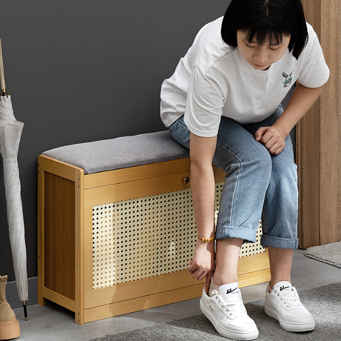 Traditional Bamboo Shoe Rack