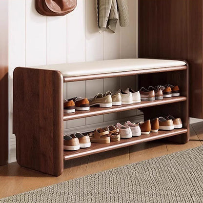Modern Solid Wood Shoe Bench