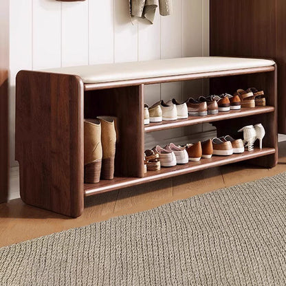 Modern Solid Wood Shoe Bench