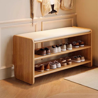 Modern Solid Wood Shoe Bench