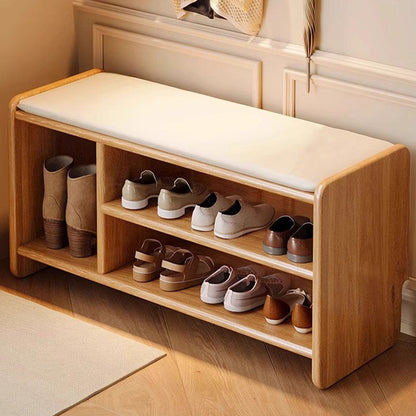 Modern Solid Wood Shoe Bench