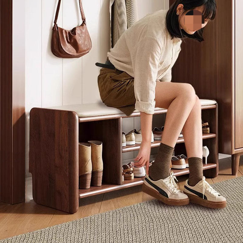 Modern Solid Wood Shoe Bench