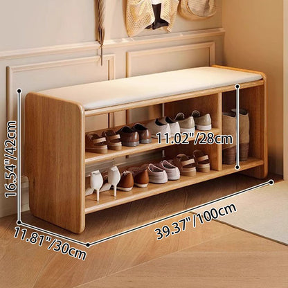 Modern Solid Wood Shoe Bench